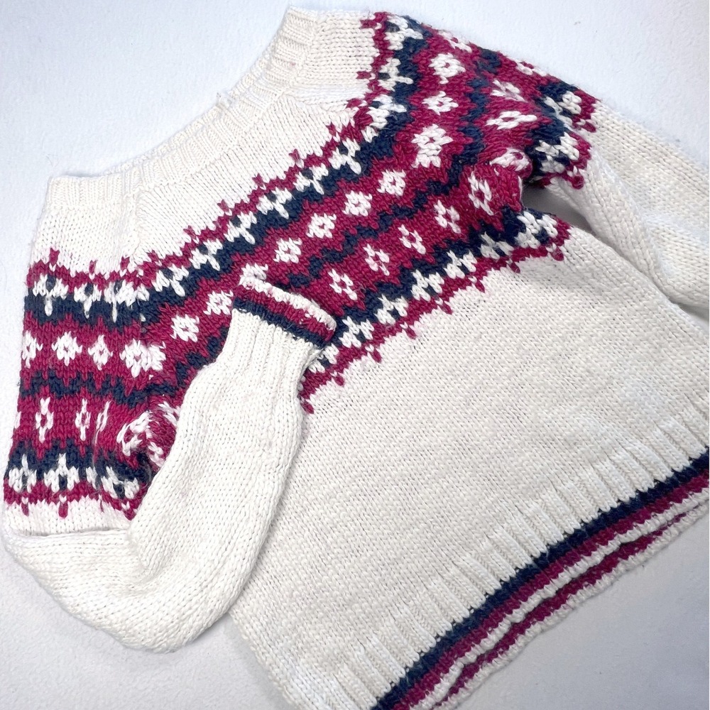 American Eagle Outfitters Womens S Fair Isle Nordic Knit Sweater Cabincore Cozy
